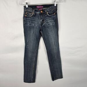 Vigoss Jeans Women's 14R Blue Dark Wash Amethyst Collection Slight Distressed